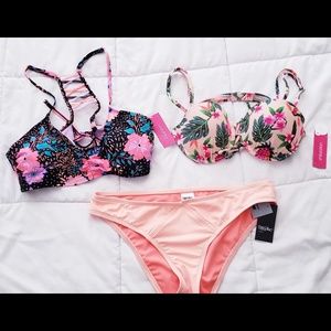 Brand New Xhilaration 3 Piece Swimsuit Bikini Set